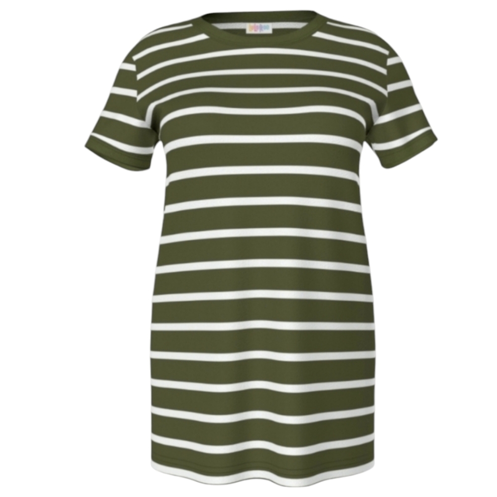 LuLaRoe Green and White Short Sleeve Tee